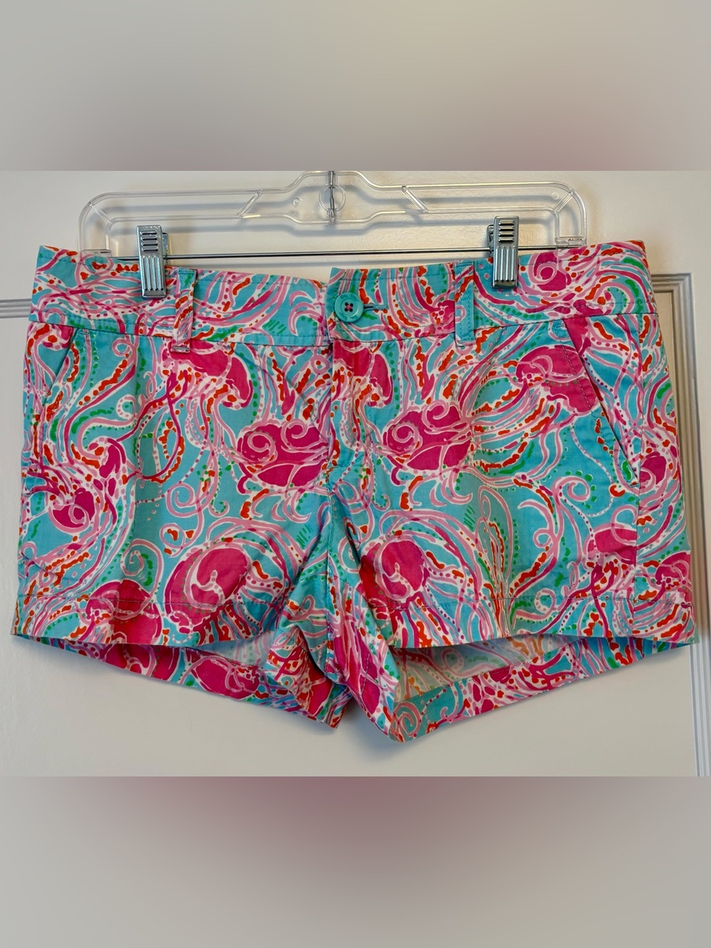 Lilly Pulitzer The Walsh Shorts Jellies Be Jammin’ Spa Blue Size 8